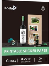 20 Sheets, Koala Glossy Sticker Paper for Inkjet  Laser Printer