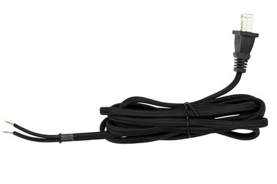 Creative Hobbies Rayon Cloth Covered Electric Lamp Cord with End Plug, Black