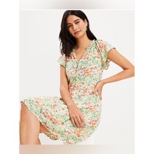 Loft Floral Buttercup Tiered Dress