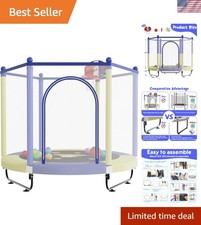 60" Trampoline for Kids, 5 FT Indoor  Outdoor Toddler Baby Trampoline with B...