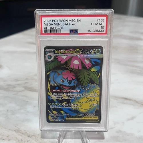 Pokémon Mega Evolution Mega Venusaur EX Ultra Rare Card 155/132 MT-GMT, PSA 10