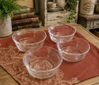 Vintage Corning Borosilicate Pyrex Clear Glass 6 oz. Custard Bowls Set of 4