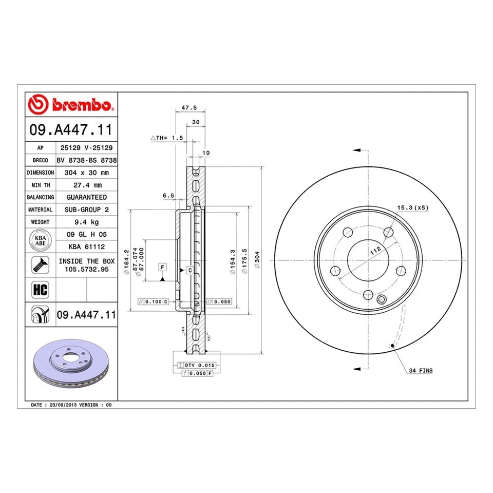 For Mercedes-Benz E350 06-09 UV Coated Series Plain Vented Front Brake Rotor Foto 2 de 4