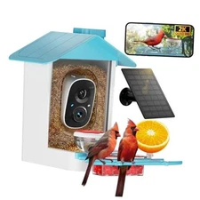 Bird Feeder with Camera 2K HD AI Smart Identify BirdSpecies Solar Panel 