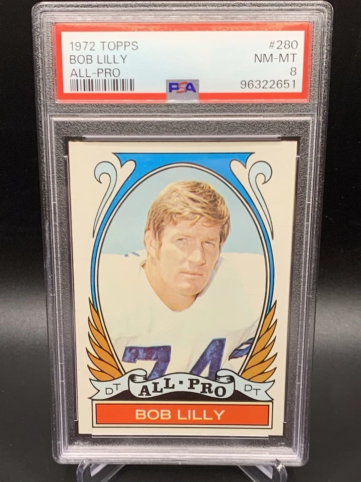 1972 Topps All Pro HOF Bob Lilly #280 Cowboys PSA 8 NM-MT High Card # FREE SHIP - Image 4 of 4