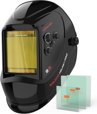 Welding Helmet Auto Darkening True Color Large Viewing, Welding Hood Solar/Recha