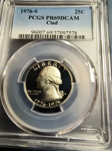 1976-S Washington Quarter 25c Certified by PCGS PF69 ULTRA CAMEO