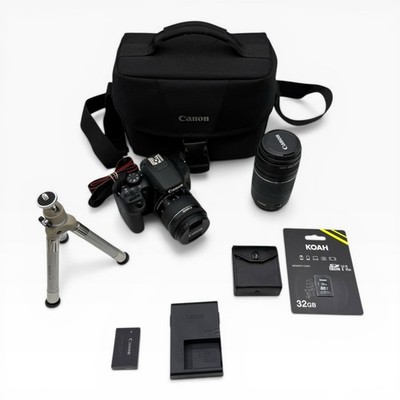 Canon EOS Rebel T8i 24.1MP DSLR Camera 2 Lens, Memory Card, Filters. Shutter  2k