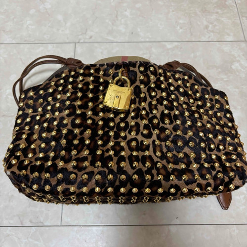 BURBERRY PRORSUM Crush Studded Shoulder Bag 2013 Lock Key Strap Japan GC Authen