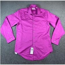 Calvin Klein Mens Slim Fit Non-Iron Dress Shirt Forest Berry Purple 15.5 32/33