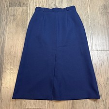 Vintage Panther Union Made Navy Blue A Line Midi Skirt Size 9 10 USA