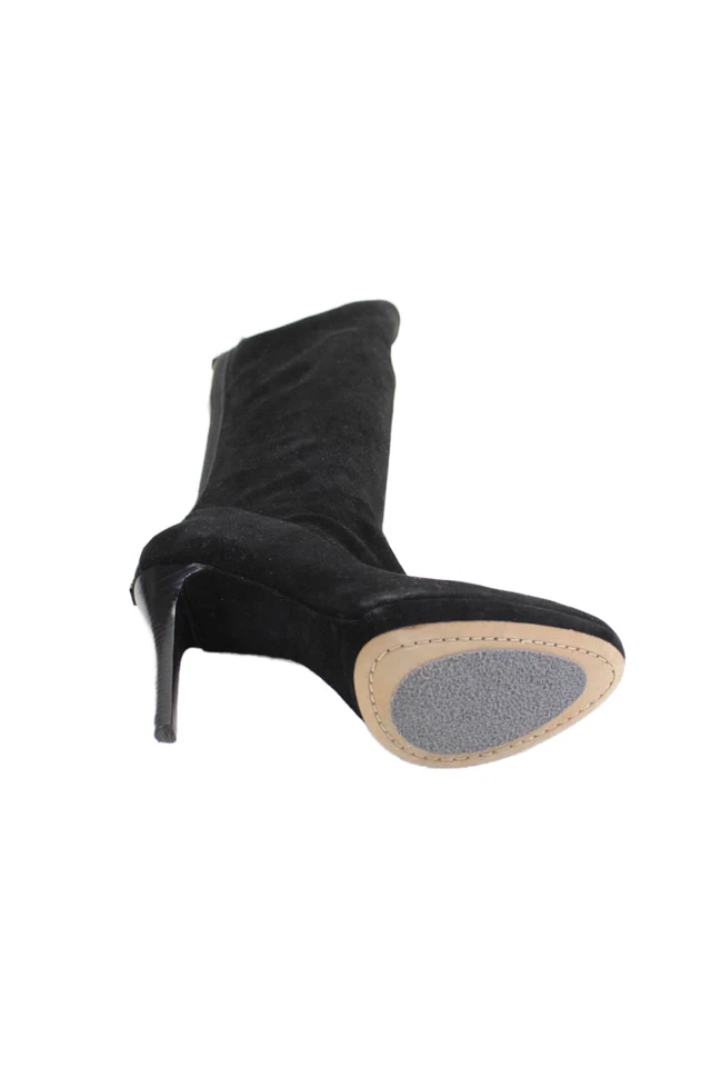 B Brian Atwood Womens Suede Back Zipper Knee High Boots Jet Black Size 7.5 - Image 4 of 4