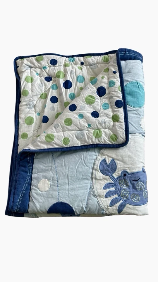 Edredón de pared para niños Line Bubbles azul verde océano mar Foto 3 de 3