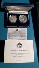 SAN MARINO DITTICO MONDIALI CALCIO GERMANIA 2006 5+10 EURO 40 GRAMMI ARGENTO 925