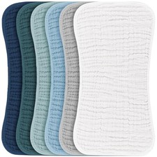 Large cotton muslin baby burp cloths