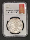 1879-S Morgan Dollar | NGC MS65 #001 | Kenneth Bressett Red Book Autograph