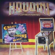 American Pinball Poster Harry Houdini Master Of Mystery Original Wall Art Promo