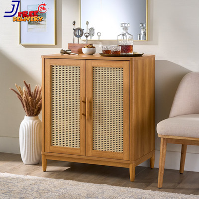 Springwood Caning Bar Cabinet Light Honey Finish 2 Doors FREE SHIPPING