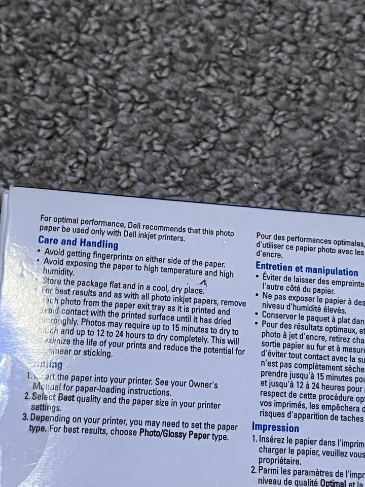 Dell Premium Photo Paper 4"x6" High Gloss 100 Sheets Acid Free - Image 3 of 3