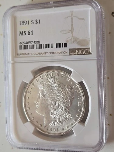 Morgan Silver Dollar MS61 1891 S