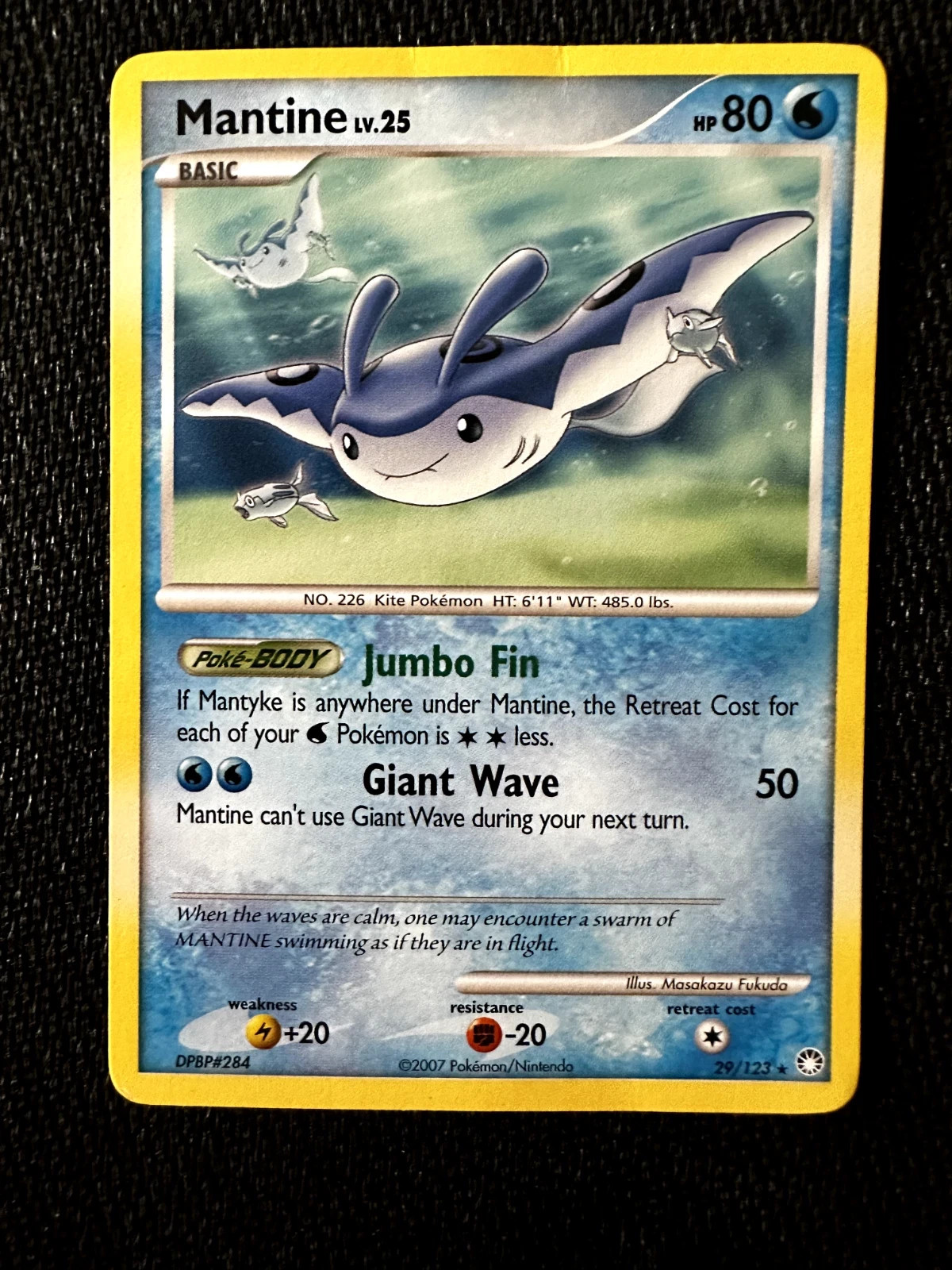 Mantine 29/123 Mysterious Treasures Pokemon Card