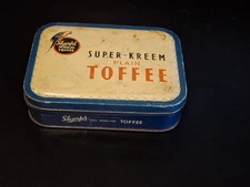Vintage Sharp's Super Kreem Plain Toffees Ad Litho Tin Box , England