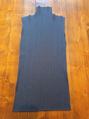 Issey Miyake Pleats Please Tank Top:  High Neck Sleeveless Vest