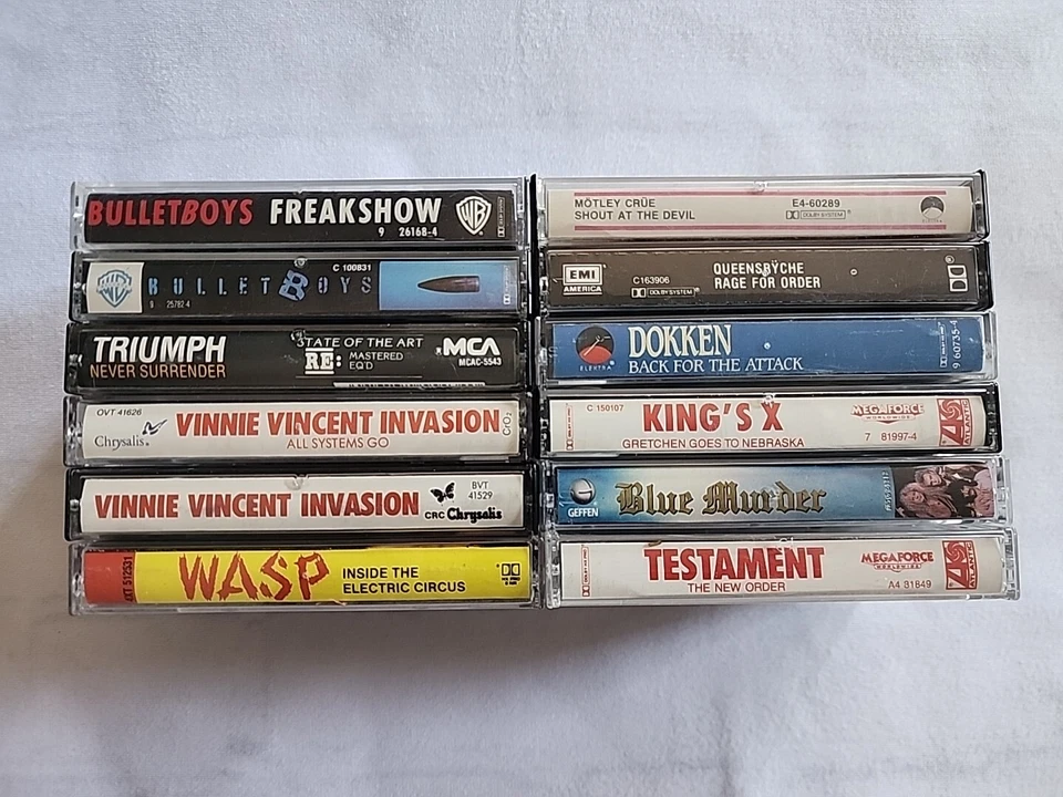 (12) METAL Cassette Lot Motley Crue, Dokken, Testament, Bulletboys, WASP, MORE - Image 3 of 4