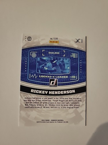 2023 Donruss Locked & Loaded Vector #LL6 Rickey Henderson Oakland A's D16 - Picture 2 of 2