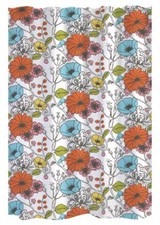 GELCO "SAKURA" Textil-Duschvorhang 180x200cm bunte Blumenmotive beschwerter Saum