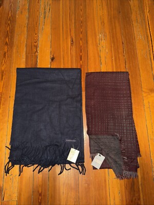 Lands End and Johnston & Murphy Scarf Bundle. Navy Blue, Red And Gray. Men s NWT