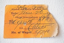 1880s LNWR Eyarth Birkenhead Station via Chester Railway Wagon Label