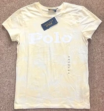 NWT Ralph Lauren Polo Cap Sleeve Crew Neck T-Shirt, Yellow, S or XS