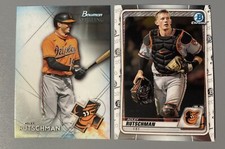 2 Bowman Adley Rutschman: 2021 Sterling #BSP-3 2020 Chrome Draft #BD-154 Orioles