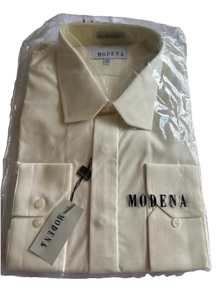 Camisa de vestir Módena para hombre talla: 18 alto 36/37. Color: Crema. Foto 3 de 4