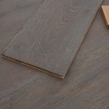 220mm Wide Dark Grey Oiled Engineered Oak Flooring / Long Boards / ECS2