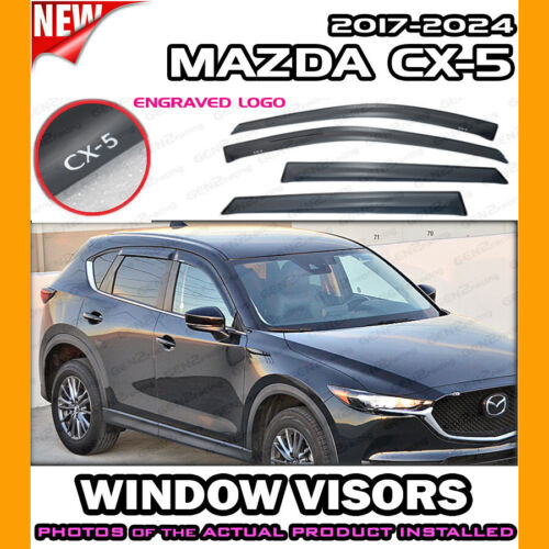 VISIÈRES DE FENÊTRE pour Mazda 2017 → 2024 CX-5 CX5 / DÉFLECTEUR PROTECTION PLUIE ABAT-JOUR - Photo 1 sur 5