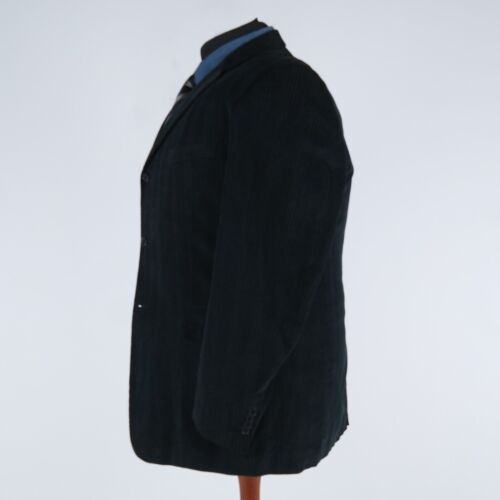 Mens Striped Black Blazer 50L UK Size ANGELO LITRICO Cotton Sport Coat Jacket - Picture 5 of 14