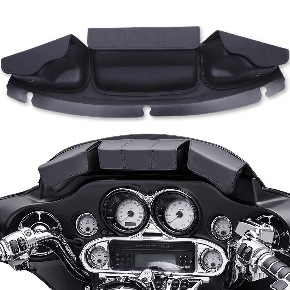 Bolsa de 3 bolsillos parabrisas para Harley Trike Tri Glide Ultra Classic FLHTCUTG Foto 2 de 4