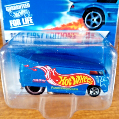 Hot Wheels 1996 First Editions VW Drag Bus Blue Race Team