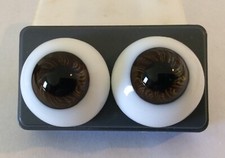 25mm Dark Brown Glass Round Paperweight  Hand  Doll Eyes From England -Iris 15mm