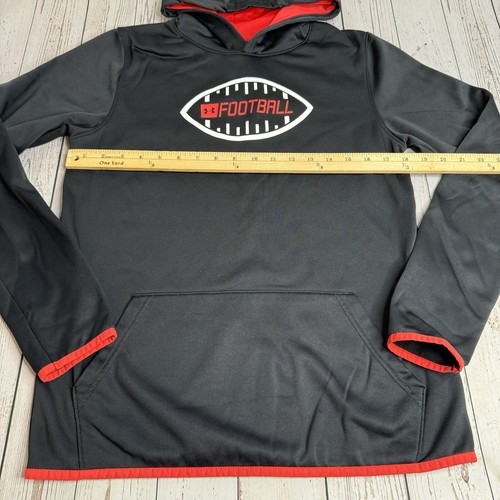 Under Armour HeatGear Football Hoodie Hooded Sweatshirt Boys Youth XL Black - Picture 5 of 9