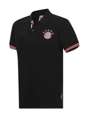 FC Bayern München Poloshirt - 5 Sterne - schwarz | Polo Shirt Größe S | FCB