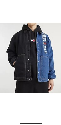 TOMMY HILFIGER JEANS DENIM COACH JACKET SPLIT BUTTON DM14862 900