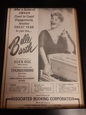 Belle Barth Rare Original 1963 Promo Poster Ad Framed!