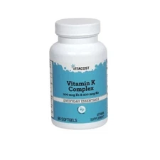 Vitacost Vitamin K Complex (200 mcg) K1 & (200 mcg) K2 - 90 Softgels - 8/2026