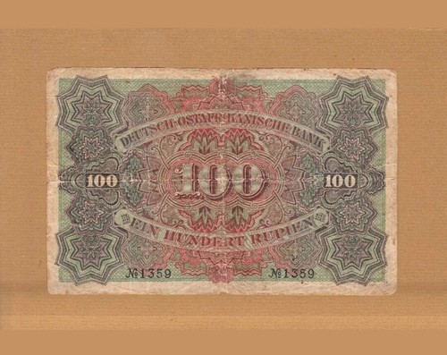 Superb Rare 1905 German East Africa Colony 100 Rupien Banknote in Good VF - Picture 2 of 2