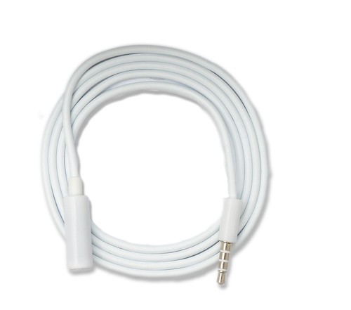 Audio Cable 100 CM Stereo Aux Jack 3,5 MM Plug To Socket IN White - Afbeelding 2 van 4