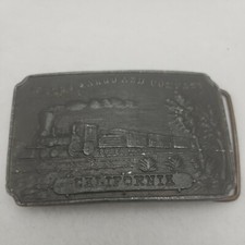 Wells Fargo  Company CALIFORNIA Train Belt Buckle Metal Locomotive Steam Engine