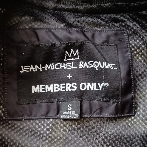 Members Only +Jean Michel Basquiat Jacket Men S Black Dinosaur Japanese Painting - Picture 2 of 23